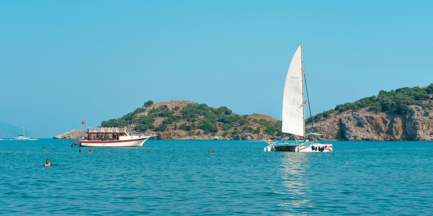 Boat sailing on the coast